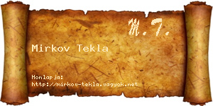 Mirkov Tekla névjegykártya
